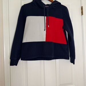 Tommy Hilfiger Dark Blue Hoodie with Red and white Accents